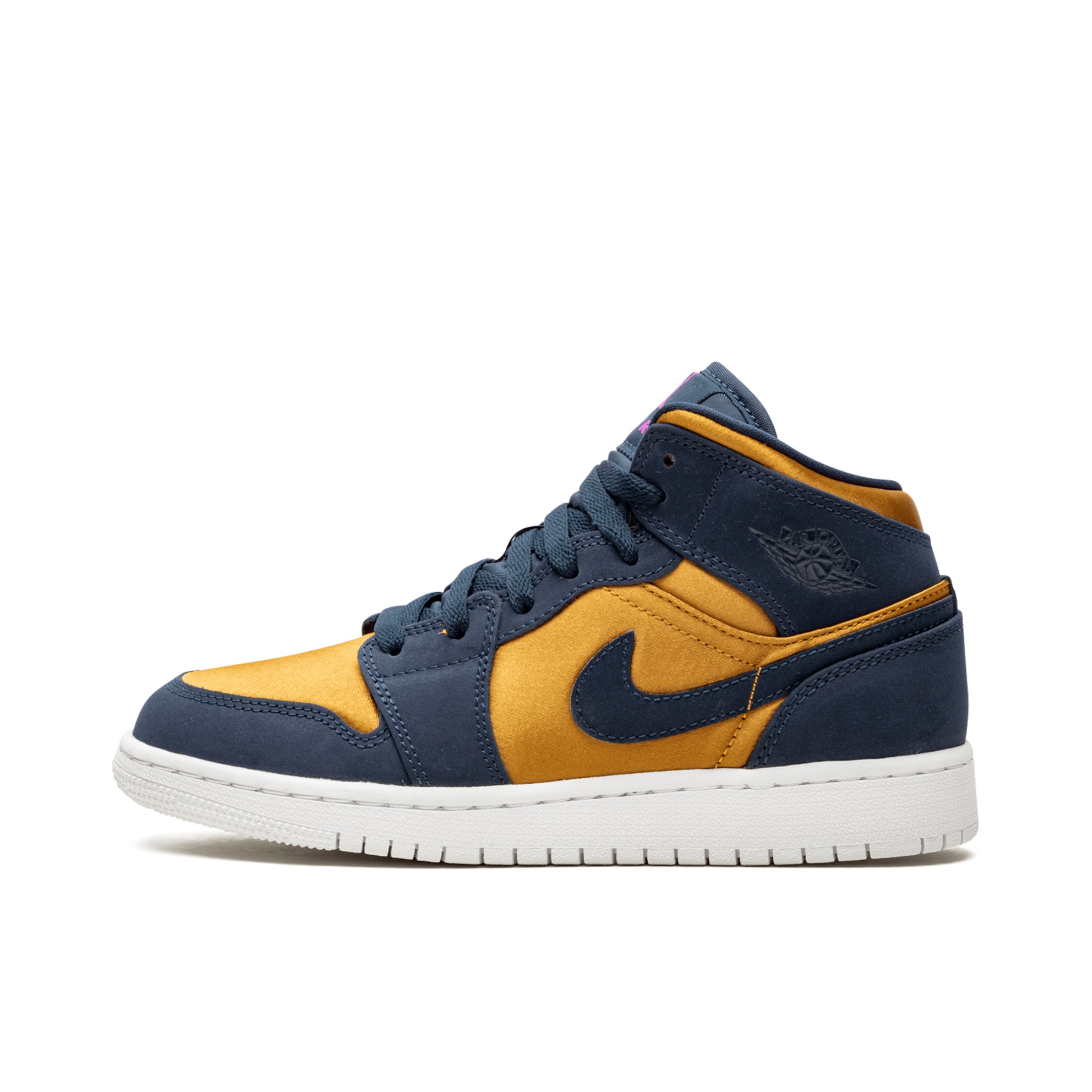 推荐商品：Air Jordan 1 板鞋 运动休闲鞋 复古潮流支撑合成革 Navy/Gold GS/中帮/蓝/暗金