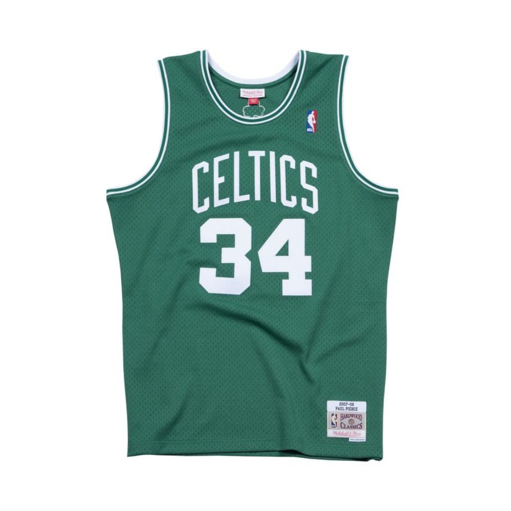 Mitchell Ness 皮尔斯 凯尔特人队复古 字母数字印花网眼34号球衣