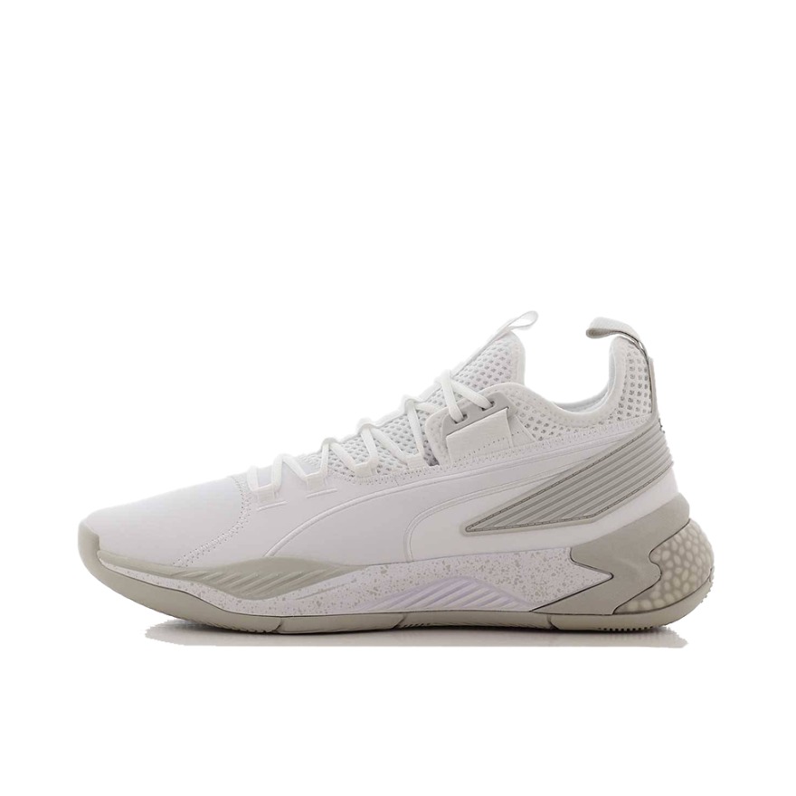 推荐商品：Puma/彪马 Uproar Hybrid Court 防滑耐磨 舒适透气 网布 织物 篮球鞋 White/Gray 白灰