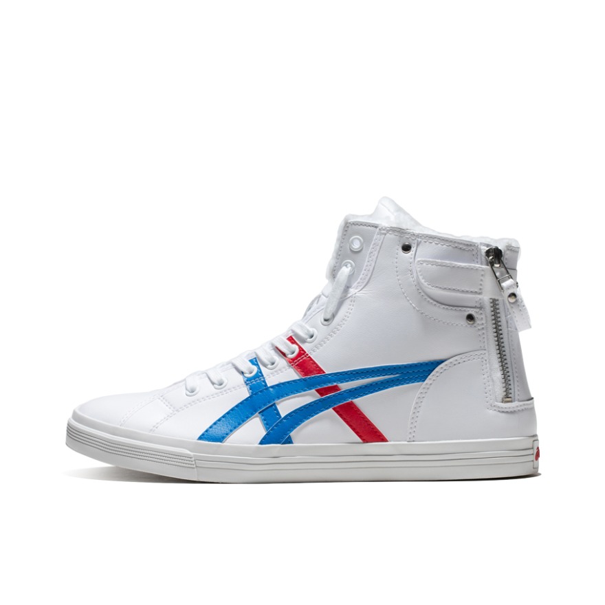 推荐商品：Asics/亚瑟士 Double Clutch 加绒保暖 防滑耐磨 复古百搭 运动休闲鞋 白色/蓝色/红色