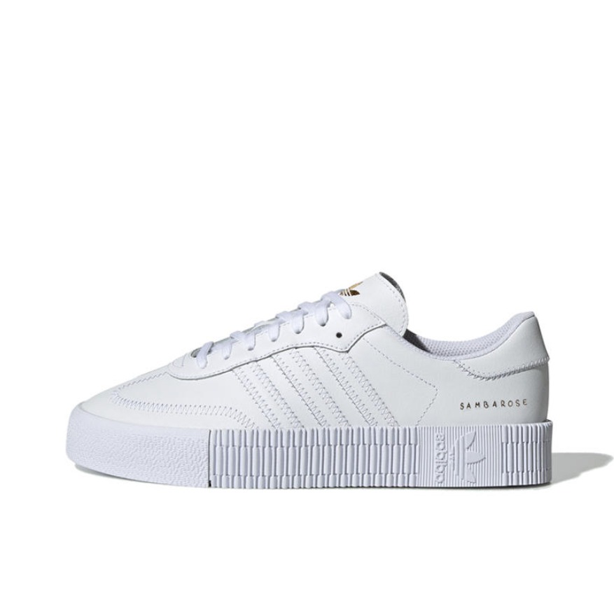 推荐商品：adidas Originals Sambarose 板鞋 防滑耐磨复古运动防水包裹性 Triple White 纯白缝线