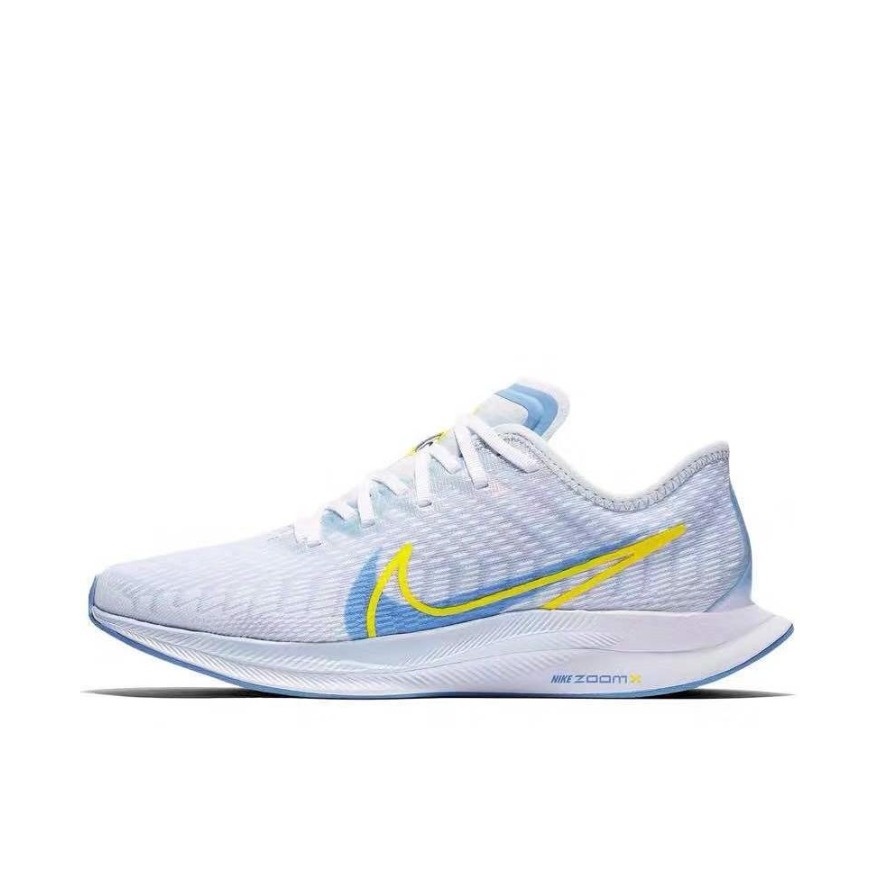 推荐商品：Nike Zoom Pegasus Turbo 2 跑鞋 训练泡棉马拉松缓震轻便防滑耐磨网布透气舒适百搭 LightCyan/DodgerBlue/Yellow 女款/浅蓝/黄色