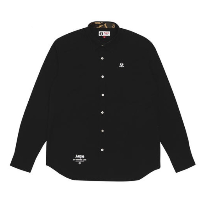 Aape 刺绣字母印花长袖衬衫 8325