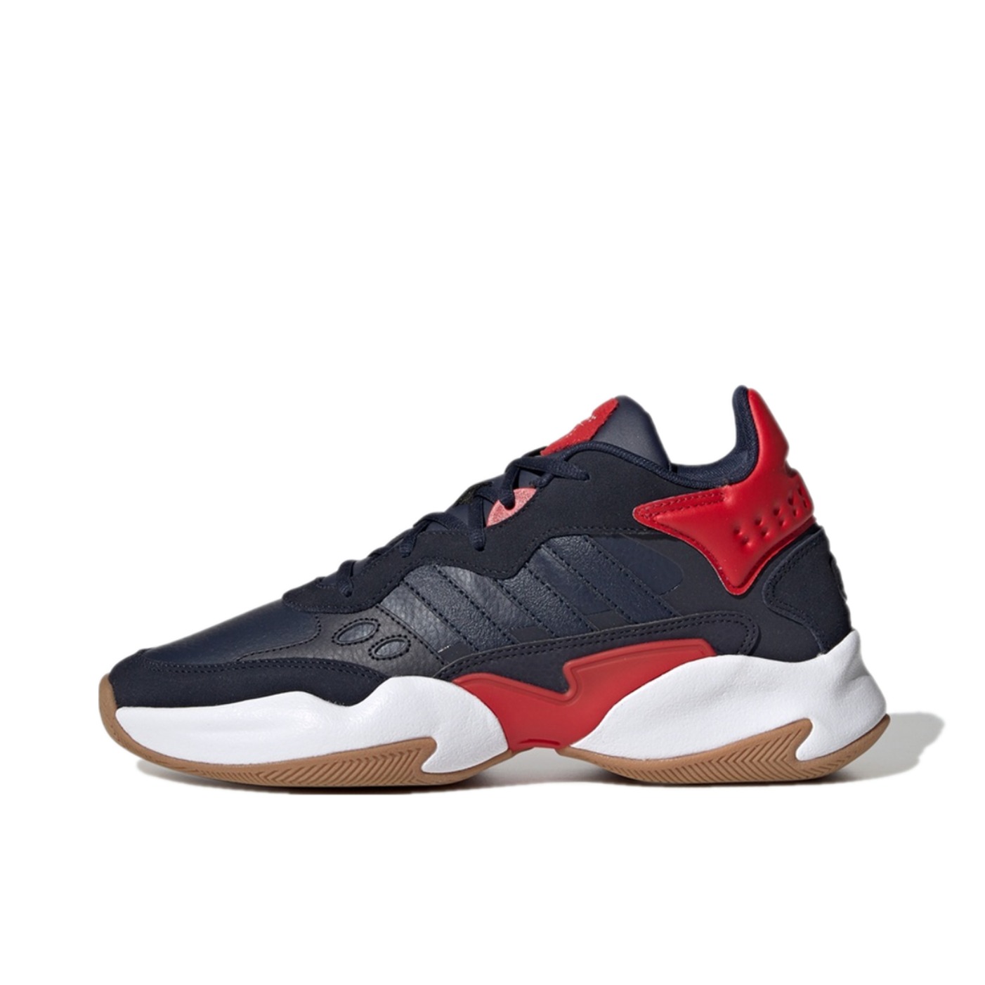 推荐商品：adidas Street Spirit 2 复古时尚 网布透气 防滑耐磨 轻便缓震 运动休闲鞋 Navy/Red 青蓝/红
