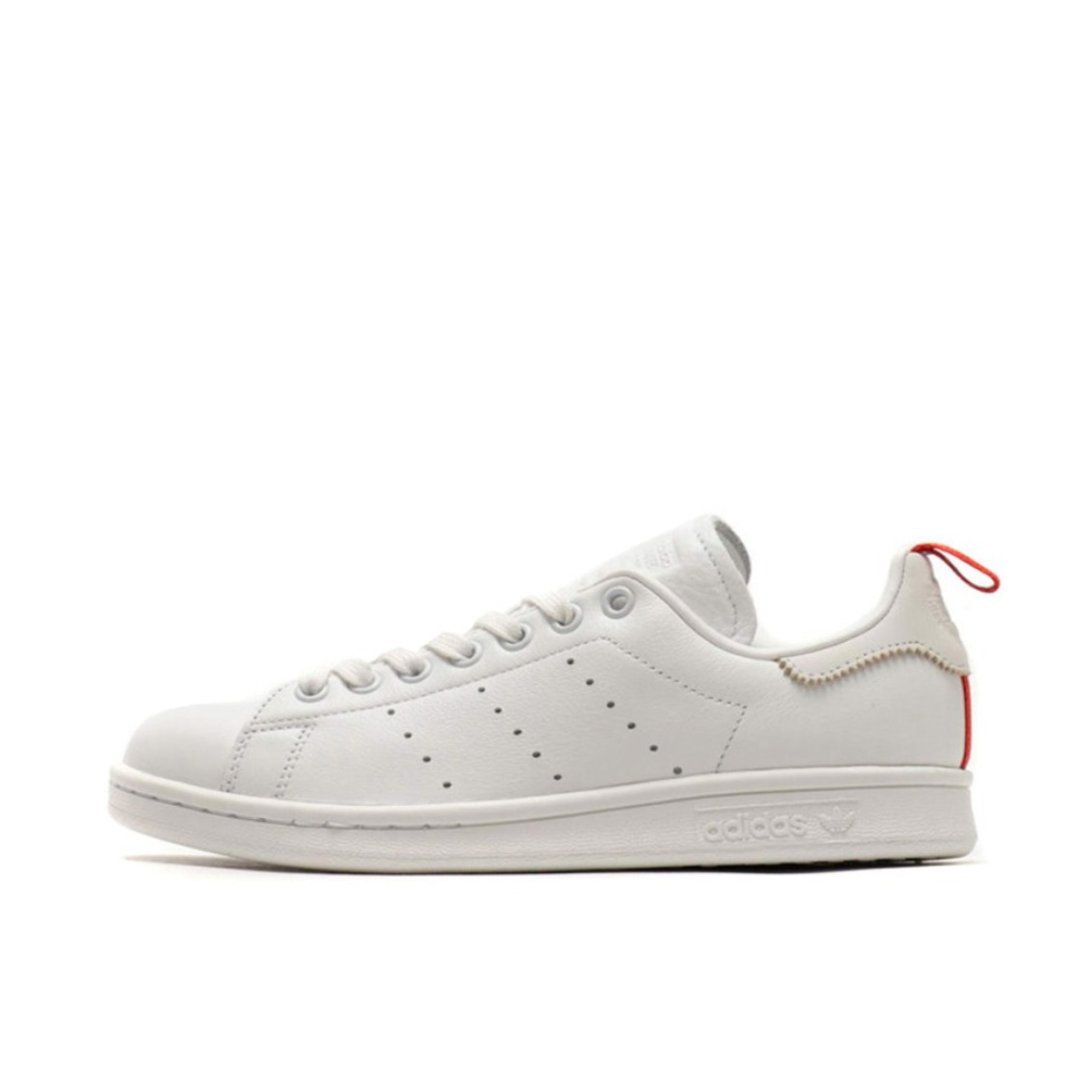 推荐商品：adidas Originals Stan Smith 板鞋 减震透气轻便低帮包裹性 Crystal White/Ftwr White/Scarlet 米灰/红