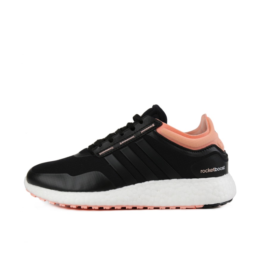 推荐商品：adidas Rocket Boost 跑鞋 防滑耐磨轻便透气减震训练轻运动织物防水 黑粉色