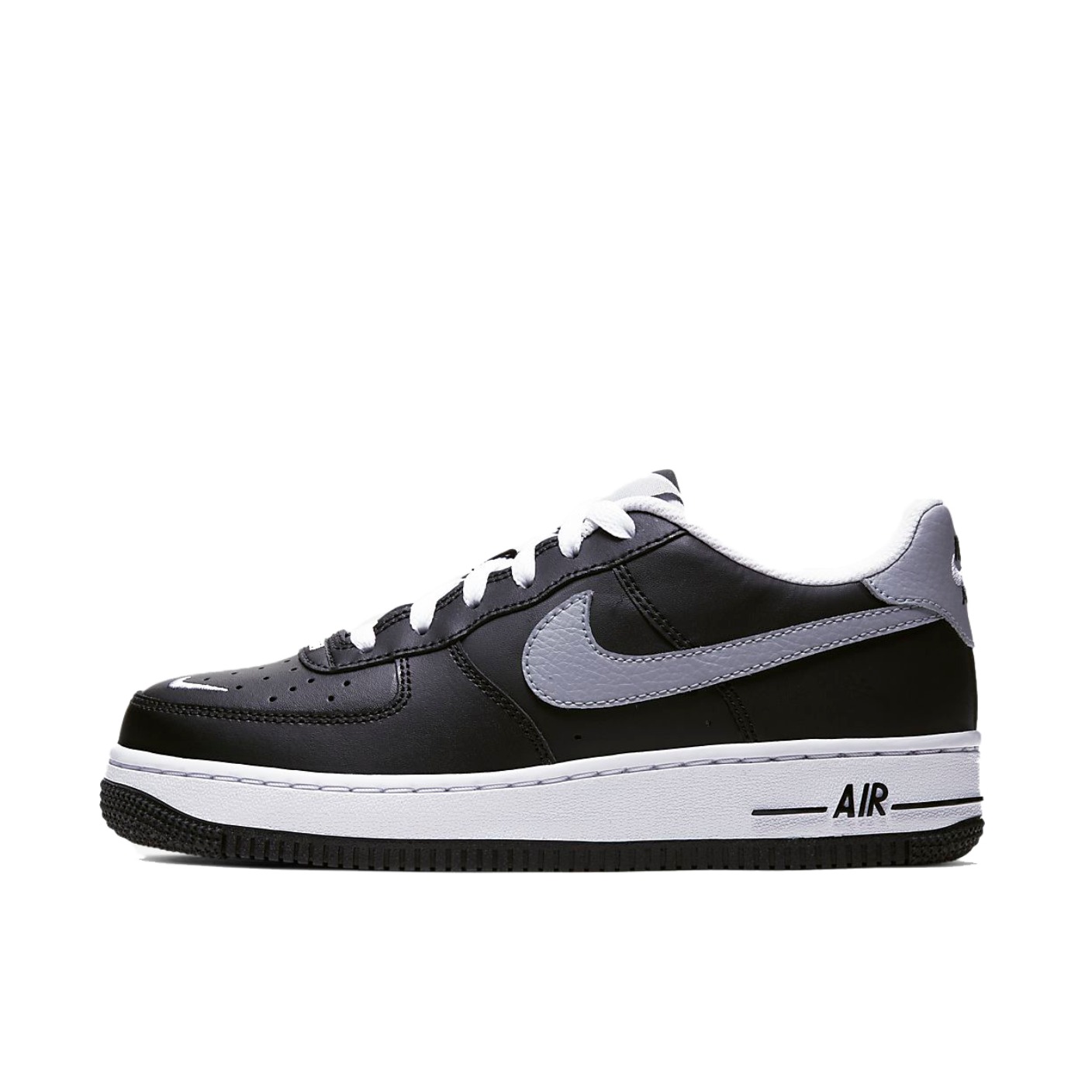 推荐商品：Nike Air Force 1 空军一号 板鞋 轻便舒适百搭耐磨防滑复古 Black/Grey 低帮/黑色/灰钩
