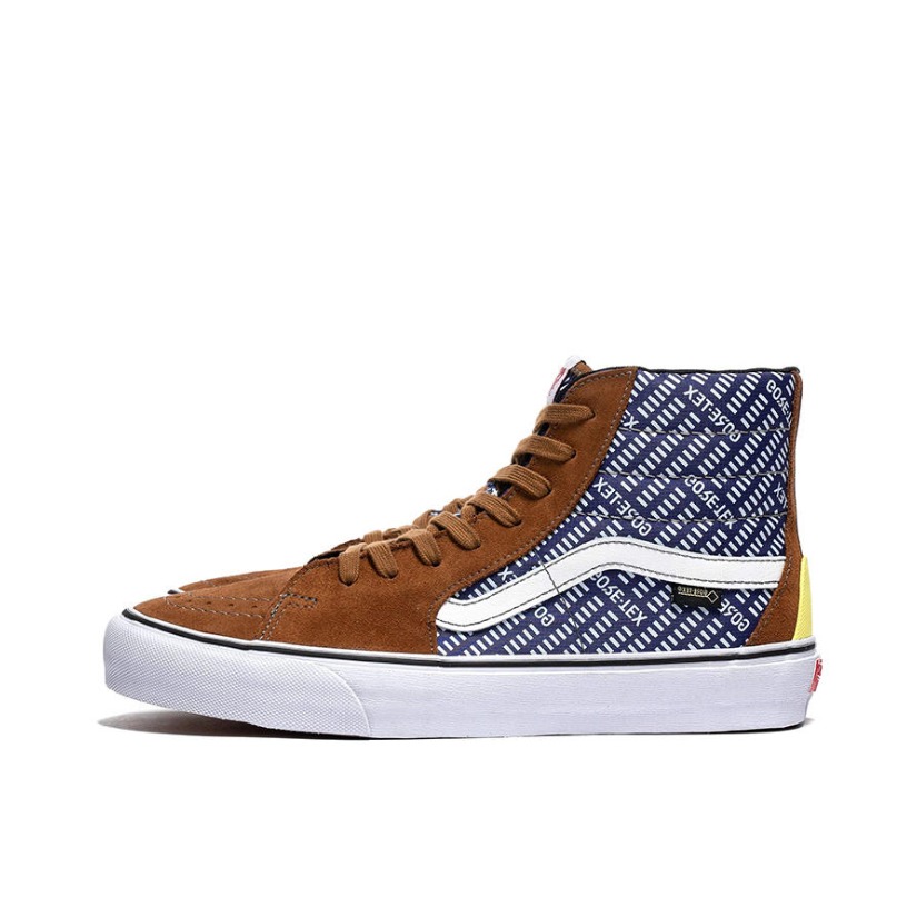 推荐商品：Vans/范斯 SK8-Hi 板鞋 潮流经典拼接复古街头厚底 GORE-TEX联名/棕蓝拼接