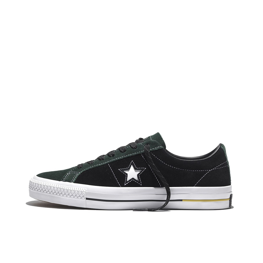推荐商品：Converse/匡威 One Star 翻毛皮 防滑 复古 星星鞋 板鞋 黑绿拼接/翻毛皮