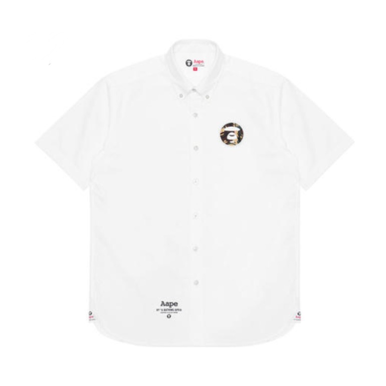 Aape 猿颜徽章迷彩刺绣短袖衬衫 男女同款 8309