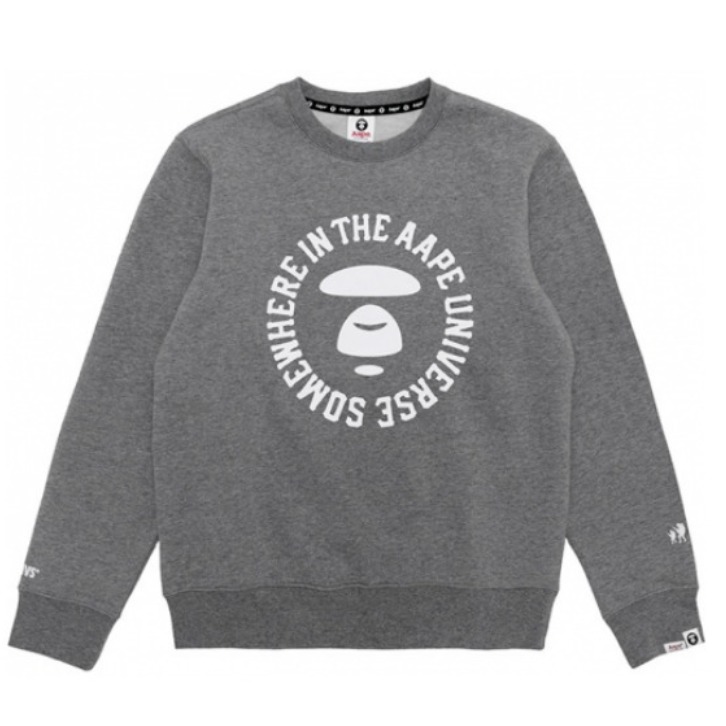 Aape 2024AW 印花圆领加绒卫衣 男女同款 3526