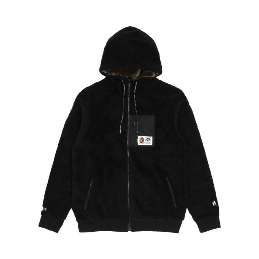 Aape 猿颜徽章迷彩双面穿连帽夹克 男女同款 3612
