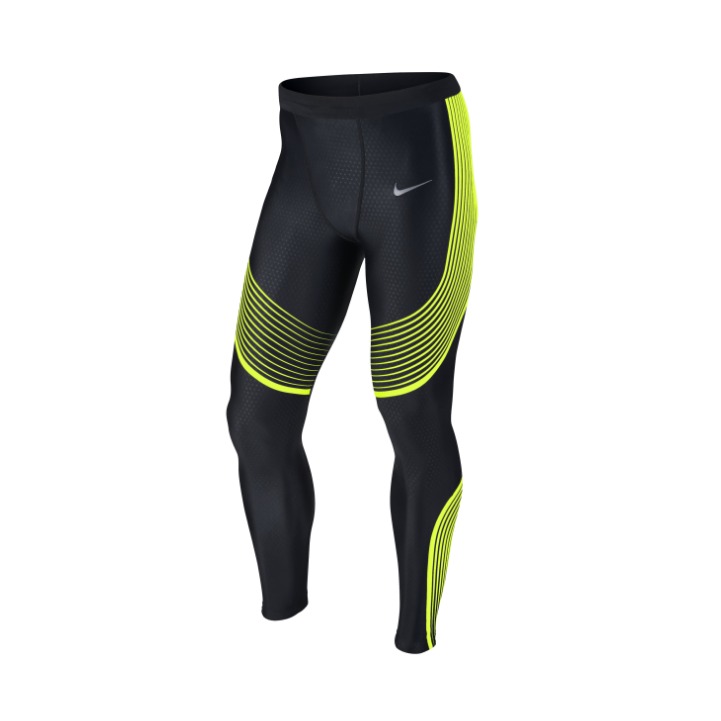 【苏炳添同款】Nike/耐克 Power Speed TightLogo印花速干修身条纹跑步紧身裤 717751