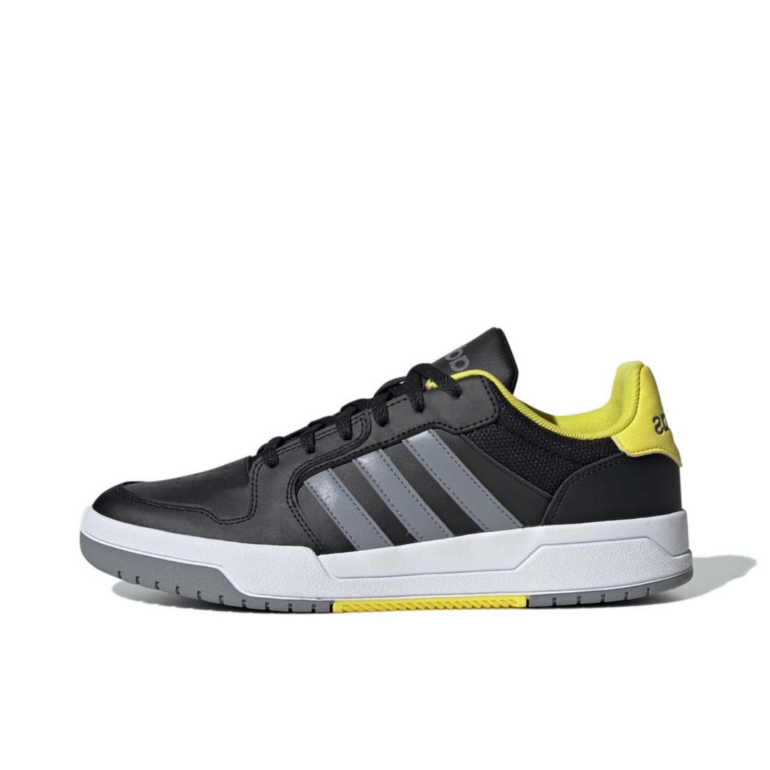 推荐商品：adidas neo Entrap 板鞋 防滑耐磨舒适透气复古防水美式校园风少年感圆头平跟 Black/Grey/Yellow 黑灰黄Low