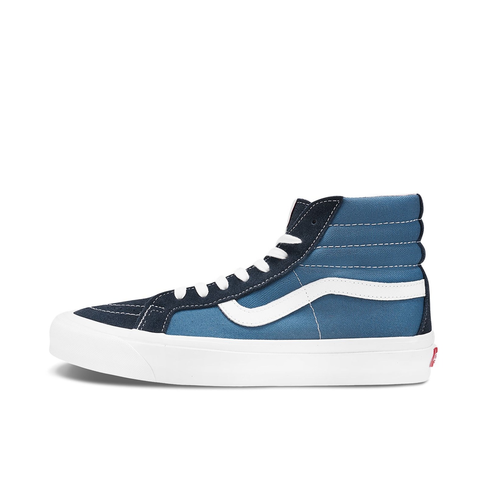 推荐商品：Vans/范斯 SK8-Hi 板鞋 潮流经典拼接复古街头厚底 Vault/蓝色拼接