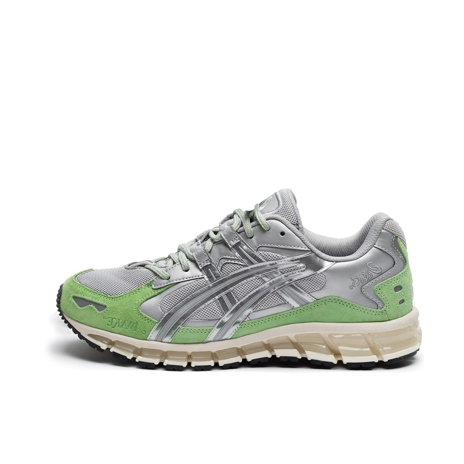推荐商品：Asics/亚瑟士 Gel-Kayano 5 360 跑鞋 缓震透气防滑耐磨舒适轻便织物复古百搭 Awake联名/银色/绿色