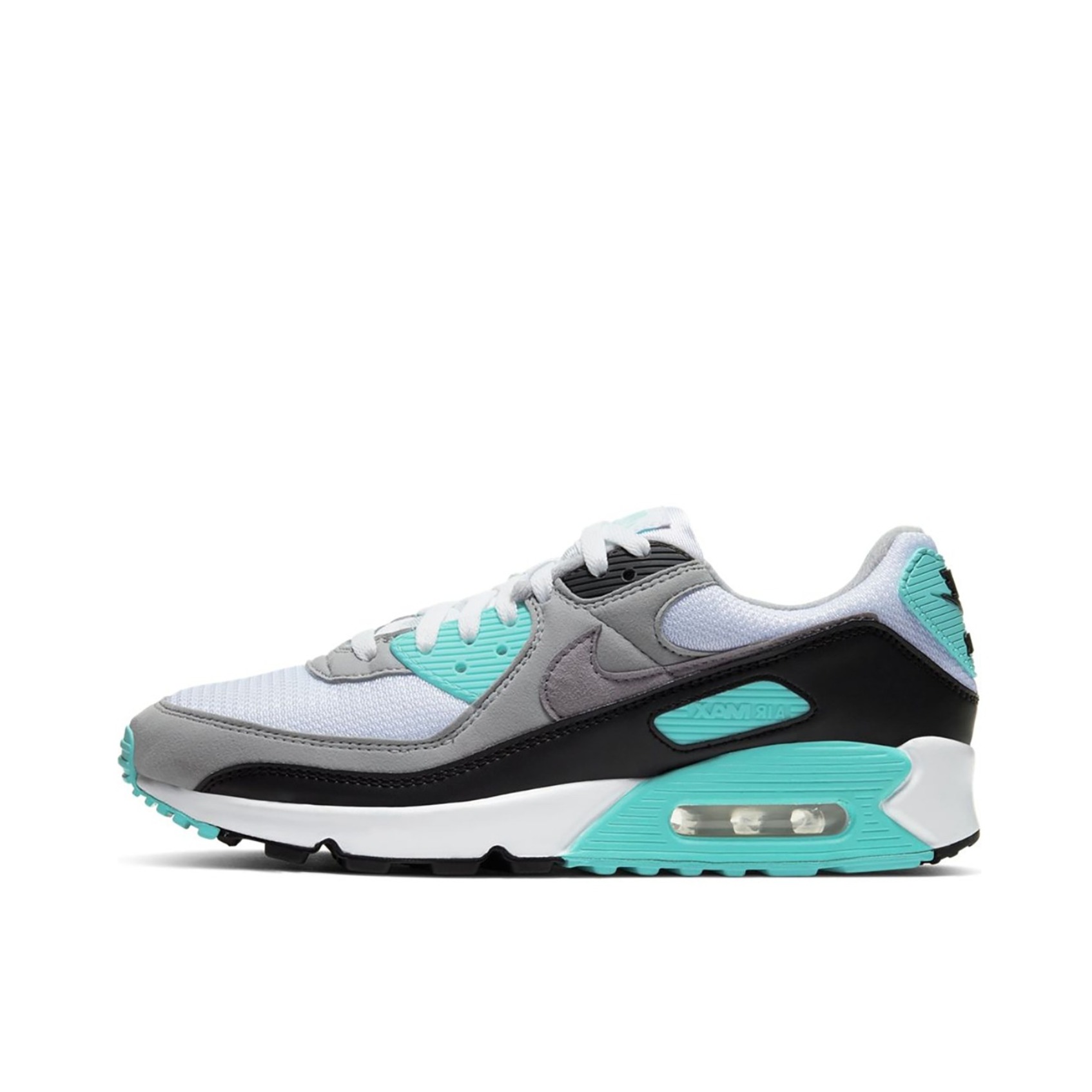 推荐商品：Nike Air Max 90 跑鞋 气垫合成革缓震透气复古增高圆头贴合拼接 Hyper Turquoise 男款/绿松石