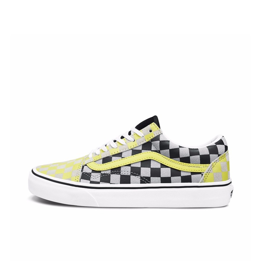 推荐商品：Vans/范斯 Old Skool 滑板鞋 板鞋 轻便防滑复古舒适经典 黑黄棋盘格