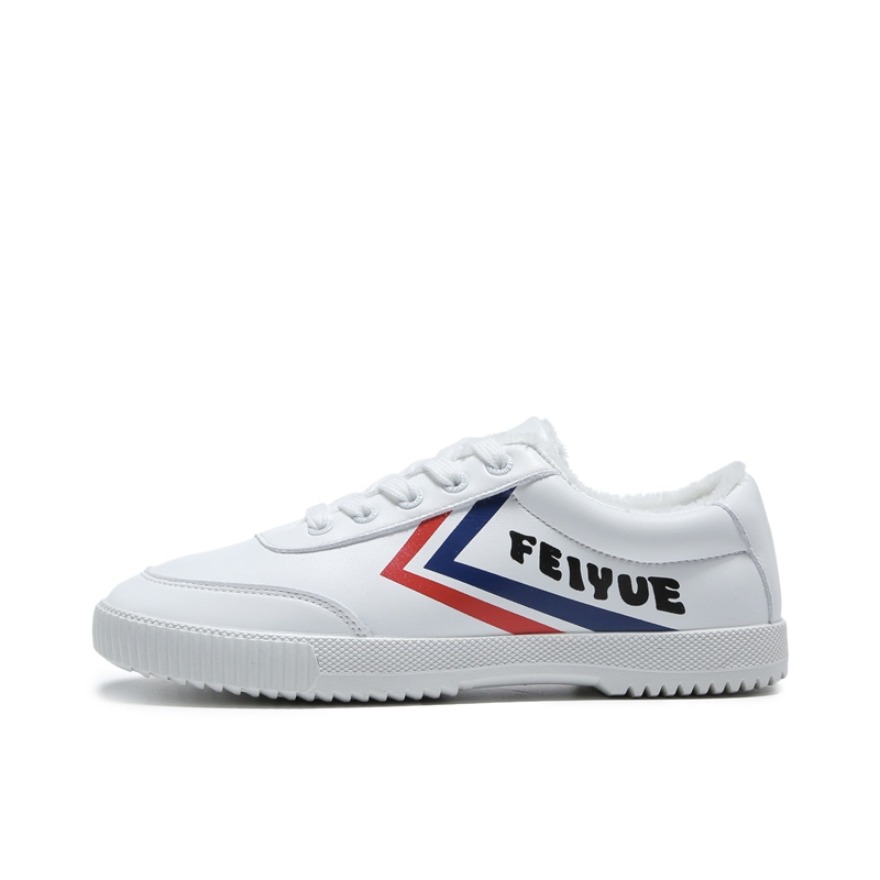 推荐商品：Feiyue/飞跃 皮面加绒保暖休闲鞋 DF-8606 白色