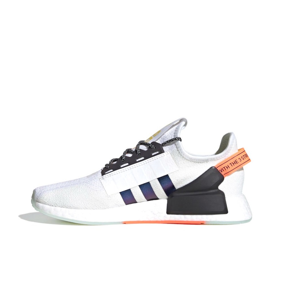 推荐商品：adidas Originals NMD R1 V2 减震 防滑耐磨 网面透气 舒适 运动 休闲鞋 Primeknit鞋面/白色