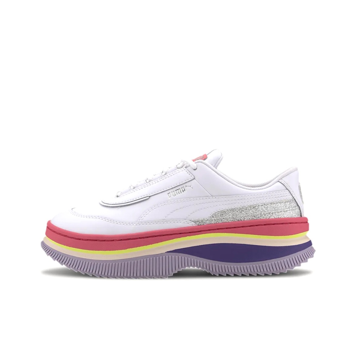 推荐商品：Puma/彪马 Deva 运动休闲鞋 防滑耐磨减震回弹舒适轻便复古厚底包裹性 白粉紫