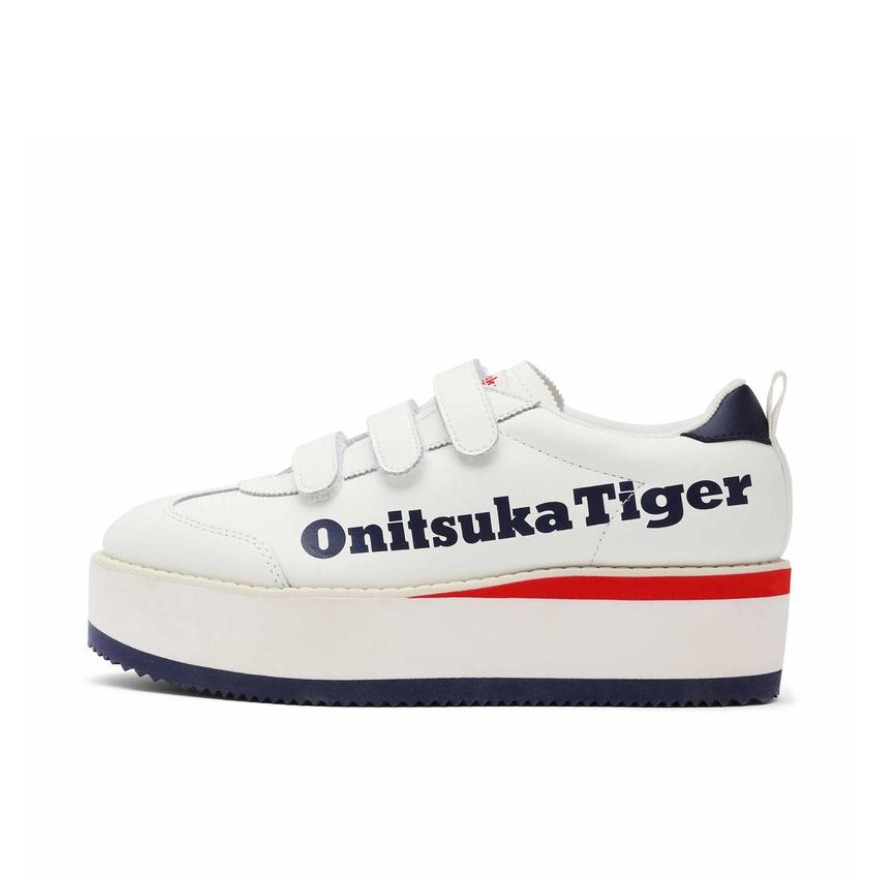 推荐商品：Onitsuka Tiger Delegation Chunk 防滑耐磨 增高 牛皮 厚底鞋 乳白色