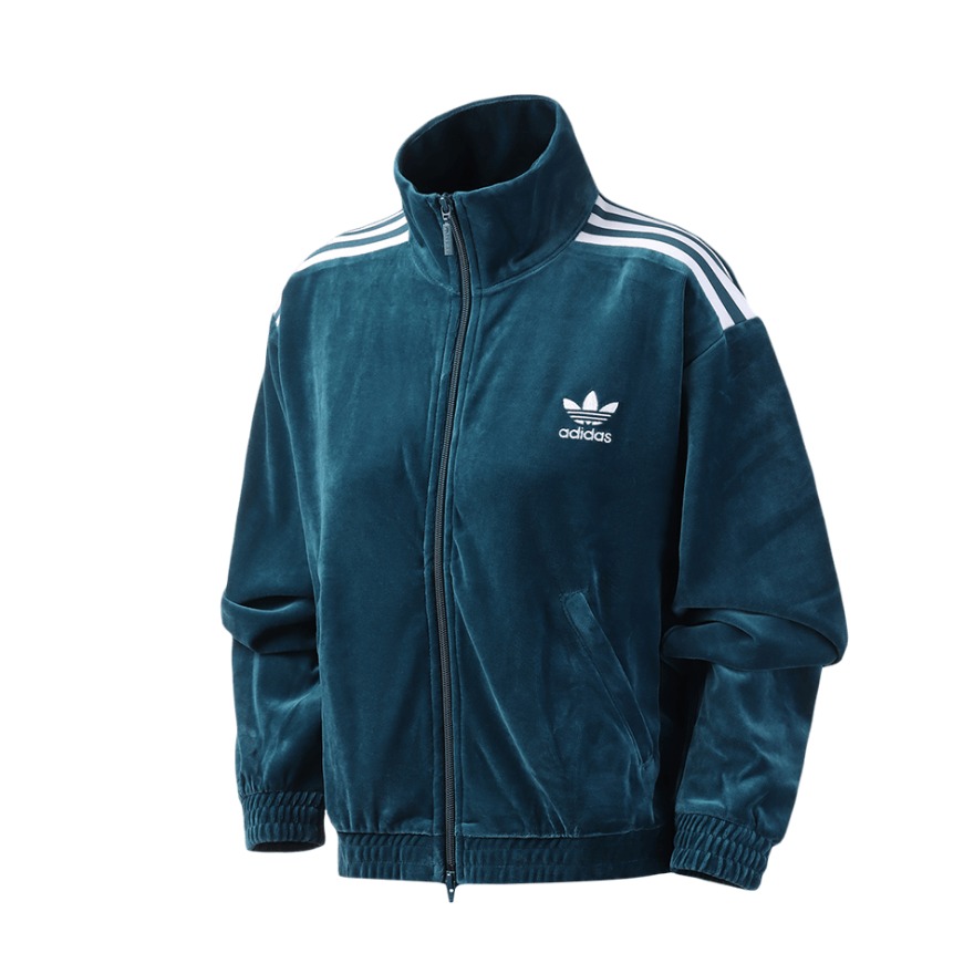 【虞书欣同款】adidas Originals 条纹立领长袖夹克 FL0057