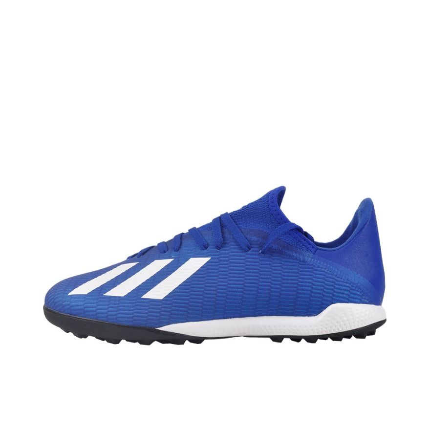 推荐商品：adidas X 19.3 TF 中端 碎钉 人造草地 训练 圆头 足球鞋 Blue/White/Black 蓝色/白色/黑色