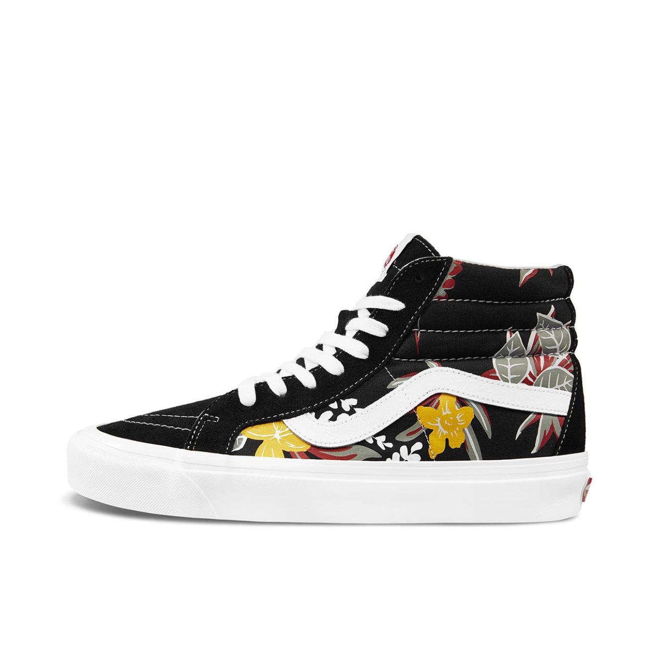 推荐商品：Vans/范斯 SK8-Hi 板鞋 潮流经典拼接复古街头厚底 安纳海姆/黑色花卉