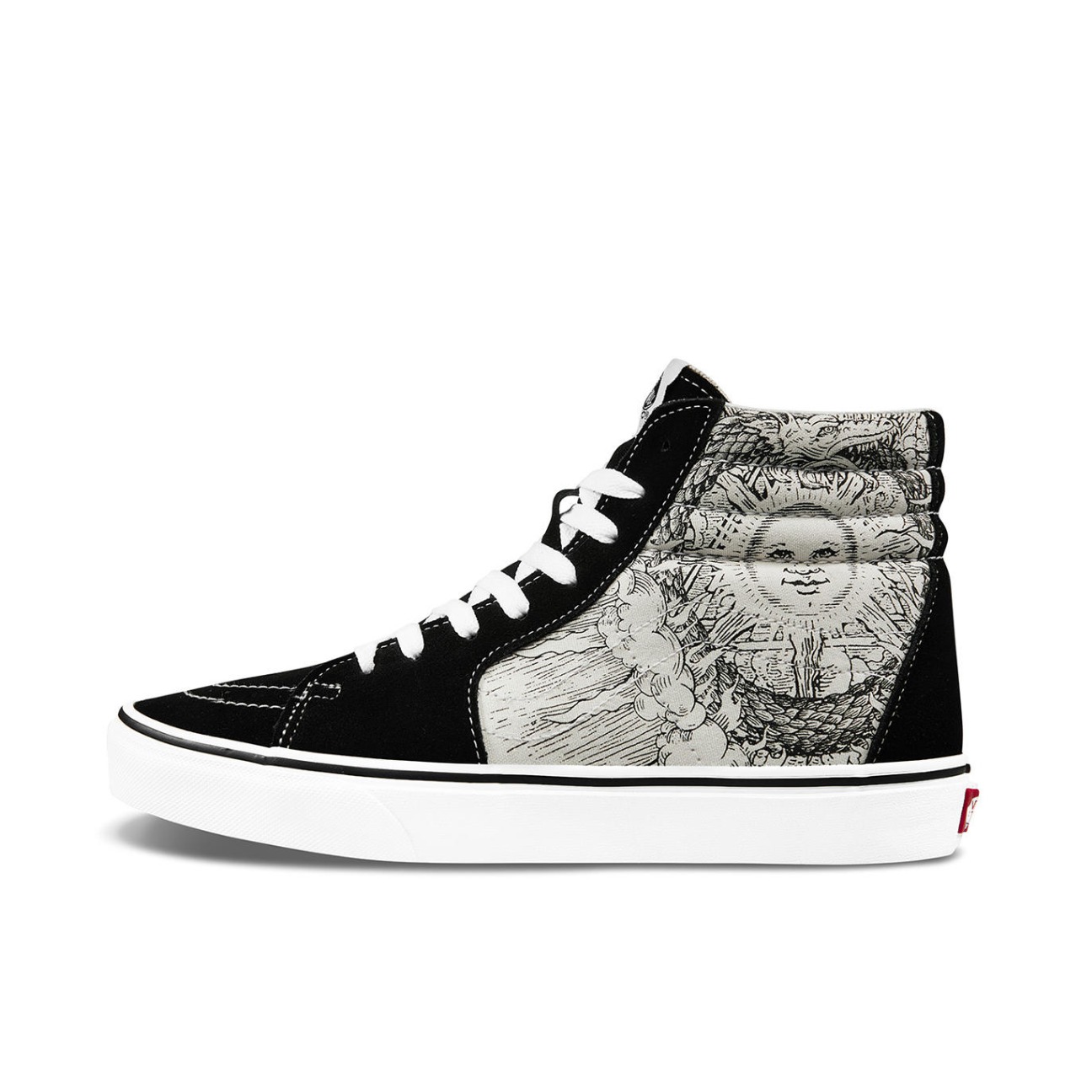推荐商品：Vans/范斯 SK8-Hi 板鞋 潮流经典拼接复古街头厚底 黑白/印花