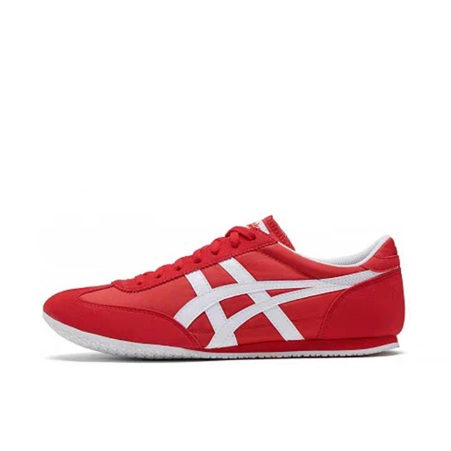 推荐商品：Onitsuka Tiger 鬼冢虎 Machu Race 运动休闲鞋 时尚百搭复古轻便生活合成革织物减震防滑耐磨低帮 红白