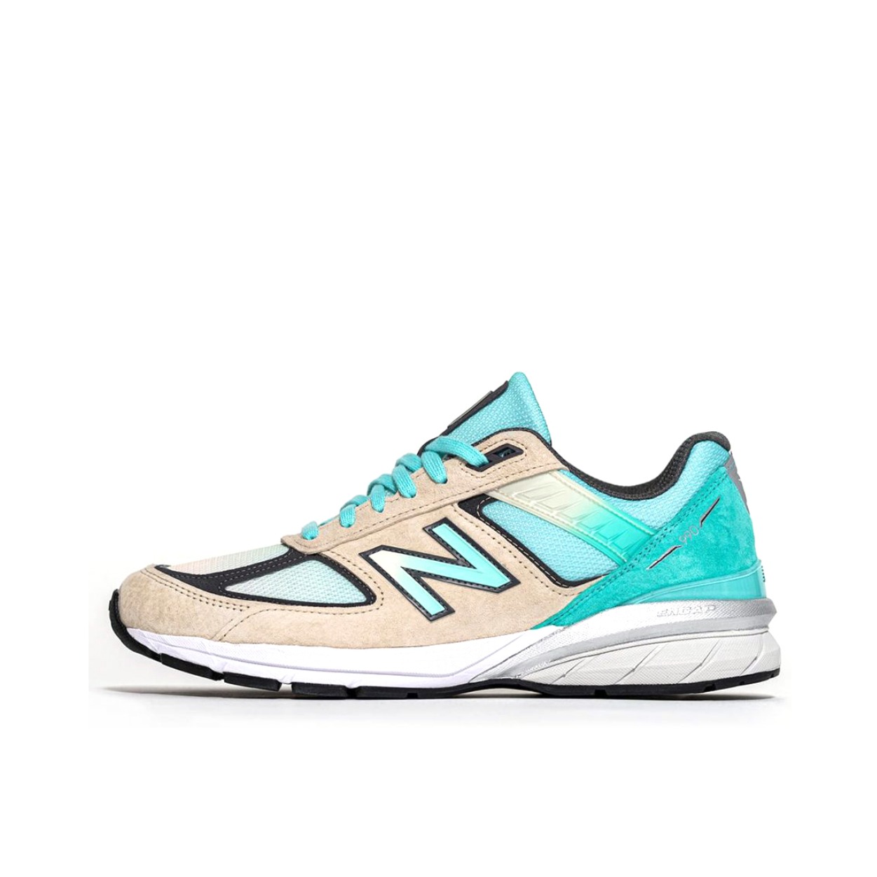 推荐商品：New Balance 990 V5 跑鞋 减震支撑轻便防滑网布透气织物回弹反毛皮复古合成革 V5/YCMC联名/绿色
