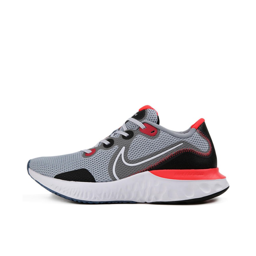 推荐商品：Nike Renew Run 跑鞋 缓震回弹轻便透气耐磨休闲防滑 Grey/Black/Red 灰黑红