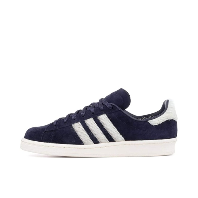 推荐商品：adidas originals Campus 80s 板鞋 复古减震透气防滑轻便休闲舒适耐磨低帮时尚潮流 Navy/White 藏蓝/鬃毛