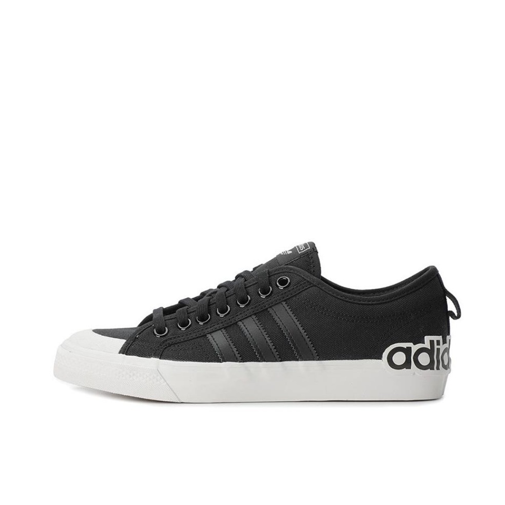 推荐商品：adidas Originals Nizza 经典复古 包裹性 轻便透气 防滑 增高 厚度 舒适 耐磨 帆布鞋 Black/White 黑白/字母Logo