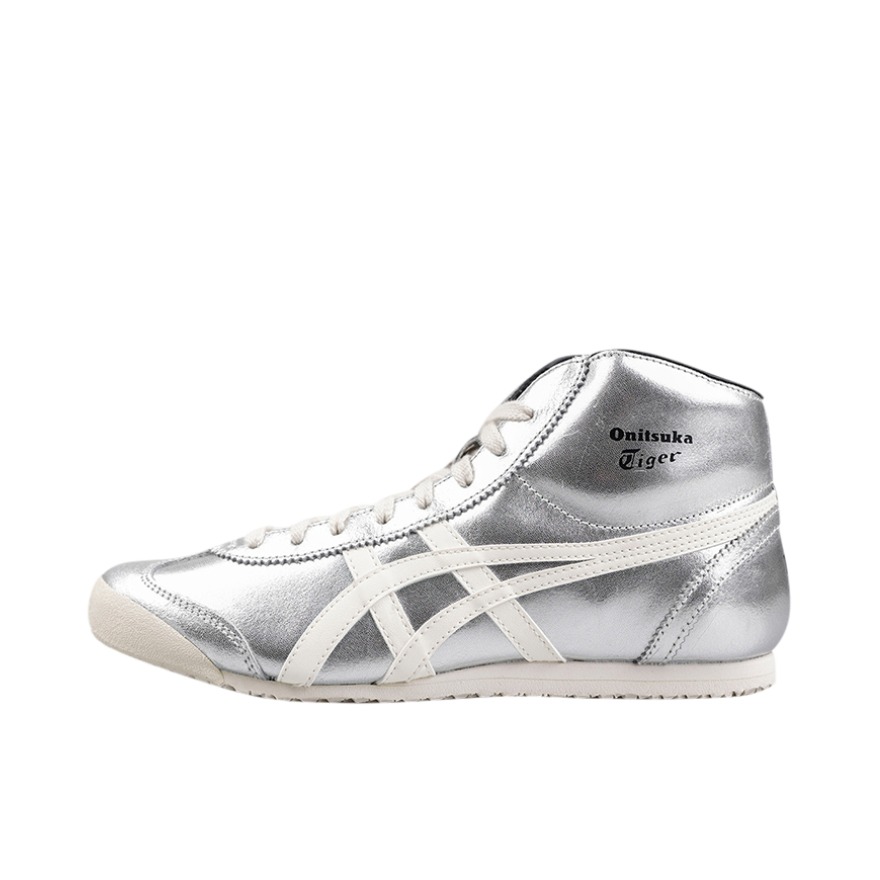推荐商品：Onitsuka Tiger Mexico Mid Runner 复古时尚 轻便 减震 防滑 耐磨 德训鞋 休闲鞋 银白