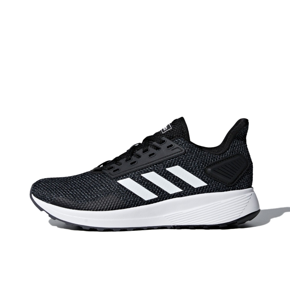 推荐商品：adidas Duramo 9 跑鞋 减震回弹防滑耐磨轻便透气网面休闲运动备赛训练 Black/White 女款/黑白/网面
