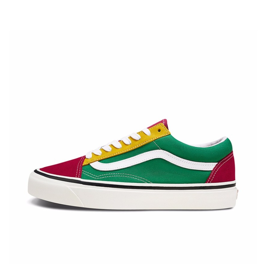 推荐商品：Vans/范斯 Old Skool 滑板鞋 板鞋 轻便防滑复古舒适经典 安纳海姆/红绿黄拼接