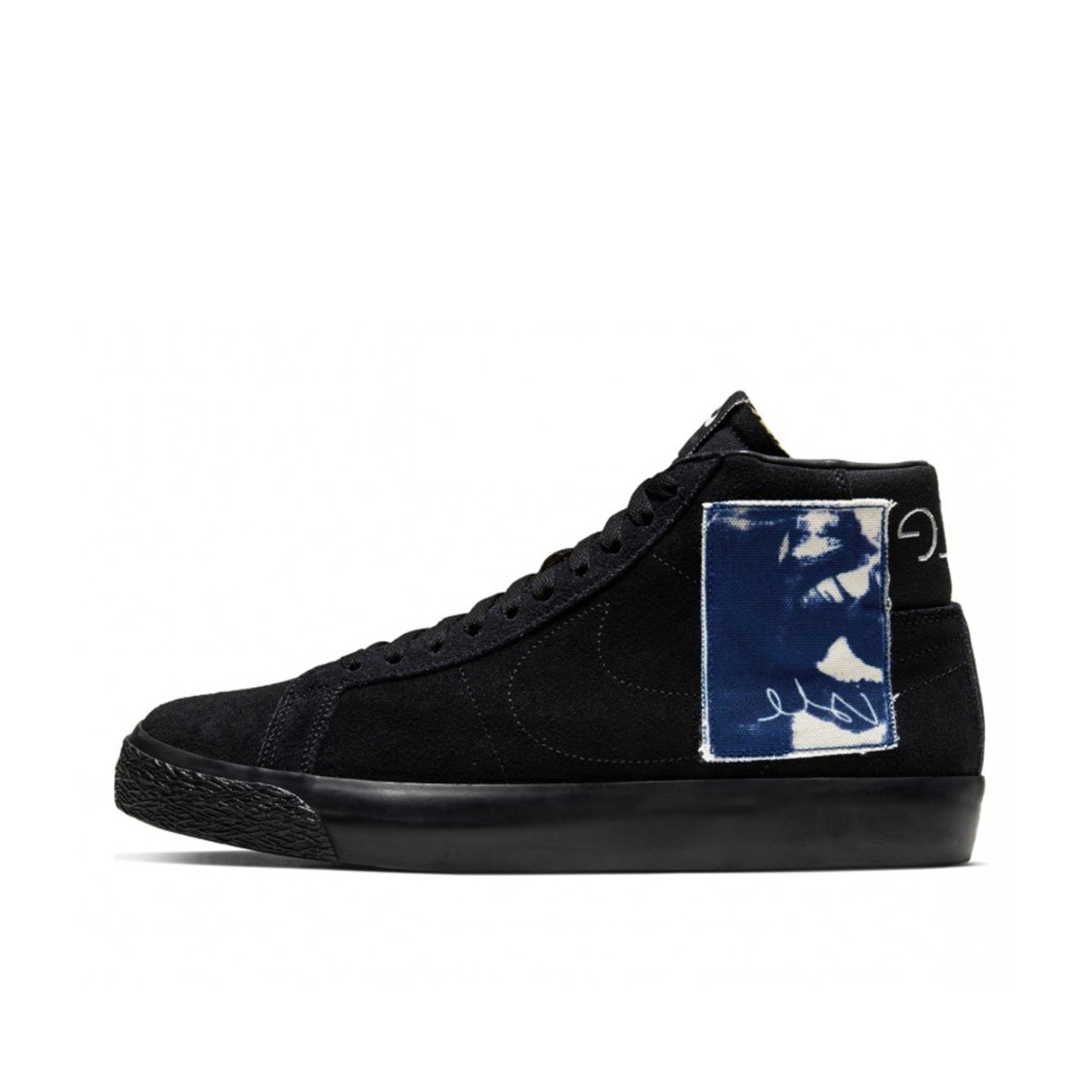 推荐商品：Nike SB Blazer Zoom 滑板鞋 板鞋 拼接时尚复古防滑耐磨透气运动休闲舒适百搭 Black Isle Skateboards联名/黑色/蓝色