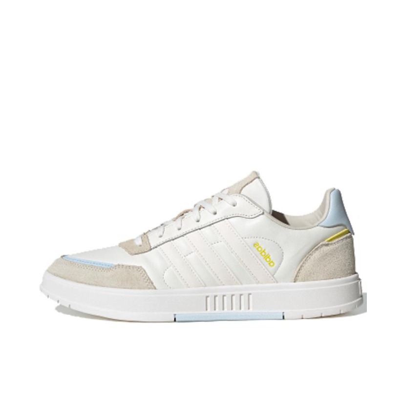 推荐商品：adidas NEO Courtmaster 板鞋 百搭复古防滑耐磨轻便透气合成革 White/Grey/Blue 白色/棕色/蓝色