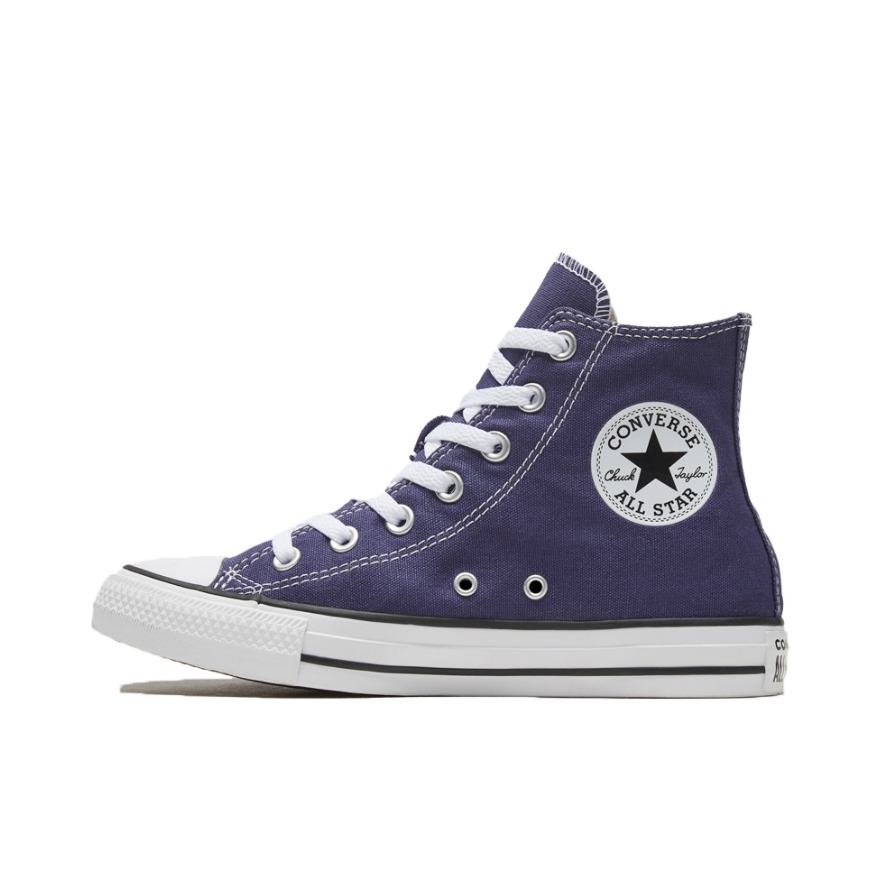 推荐商品：Converse/匡威 Chuck Taylor All Star 帆布鞋 常青款轻便防滑耐磨百搭复古圆头减震贴合高帮 深紫色/黑标