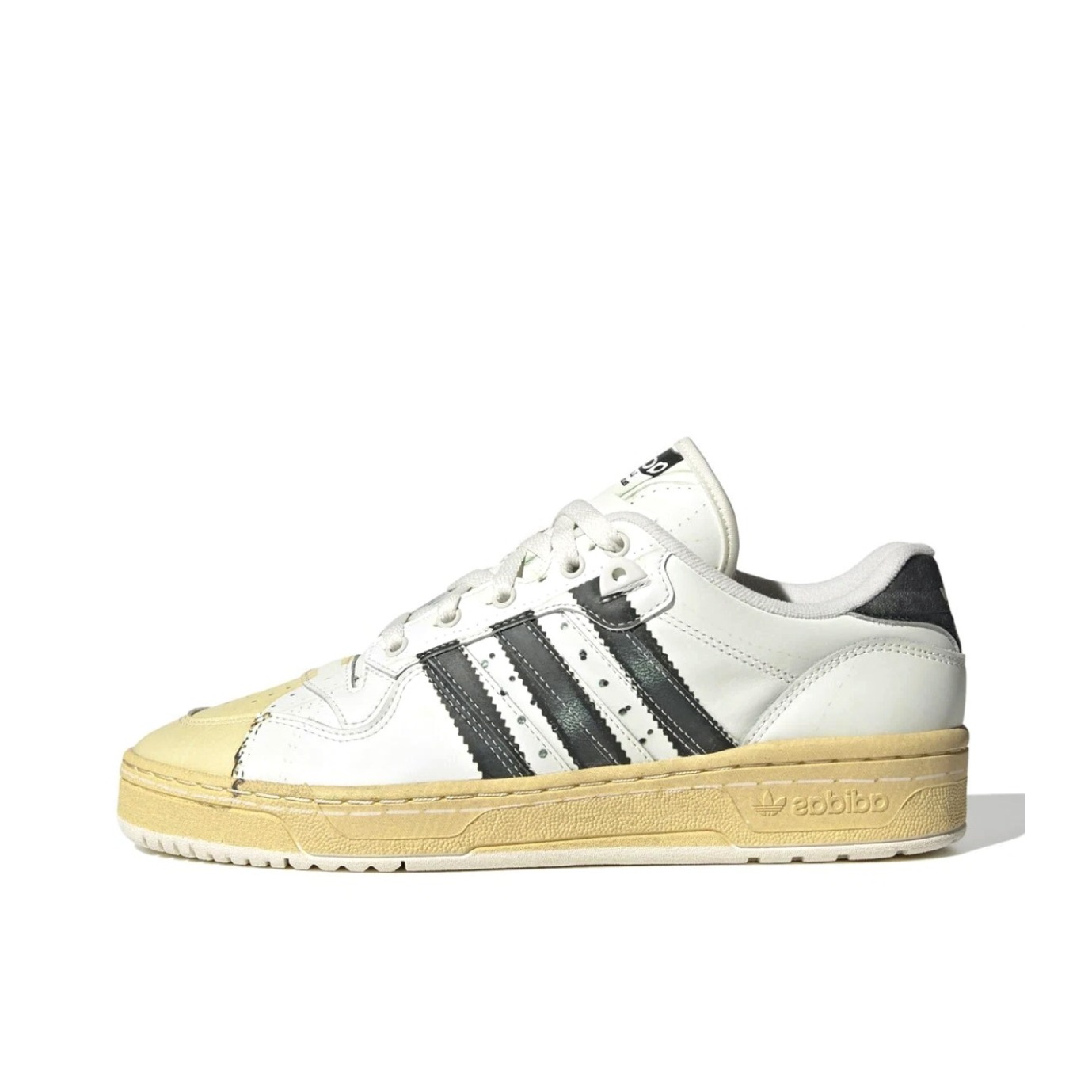 推荐商品：adidas Originals Rivalry 舒适简约 复古 轻便 透气 运动休闲鞋 白黑/米黄