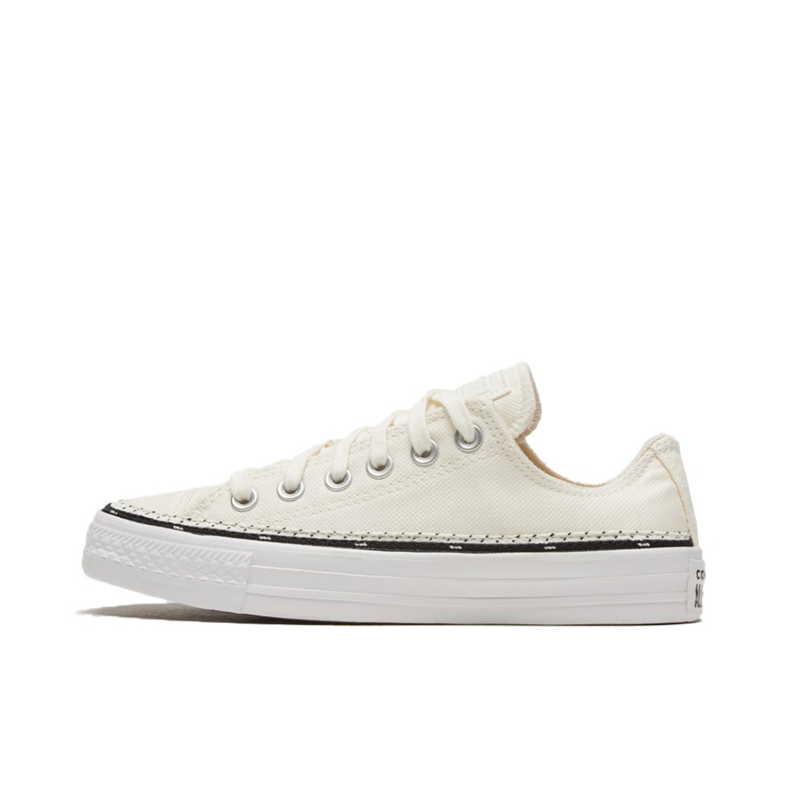 推荐商品：Converse/匡威 Chuck Taylor All Star 帆布鞋 常青款轻便防滑耐磨百搭复古圆头减震贴合高帮 帆白/缝线Low