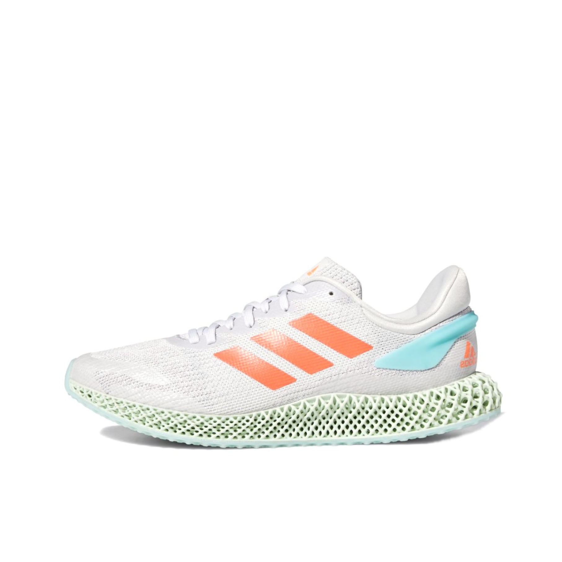 推荐商品：adidas 4D Run 1.0 跑鞋 防滑耐磨网面透气运动轻便训练 米灰/橙色/蓝色