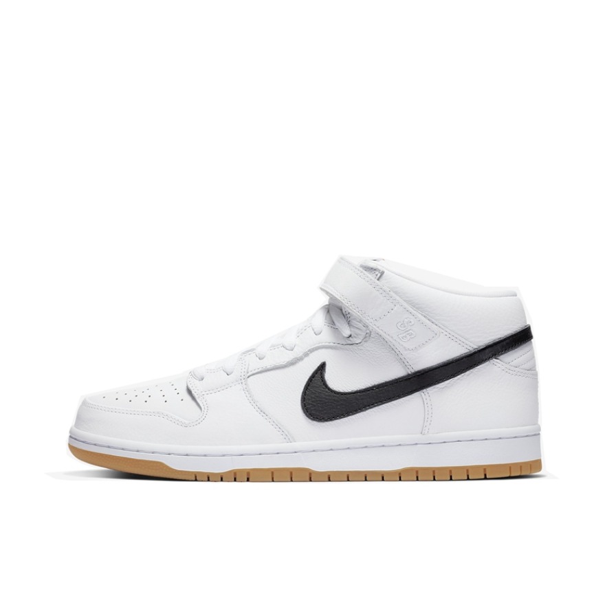 推荐商品：Nike Dunk 板鞋 经典复古百搭 White/Black/Gum Light Brown SB/中帮/白色生胶