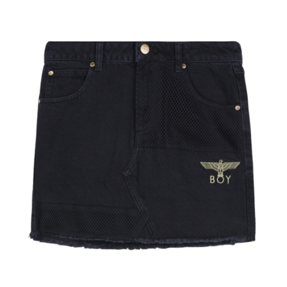 Boy London 潮流老鹰刺绣牛仔短裙 B192WF601302