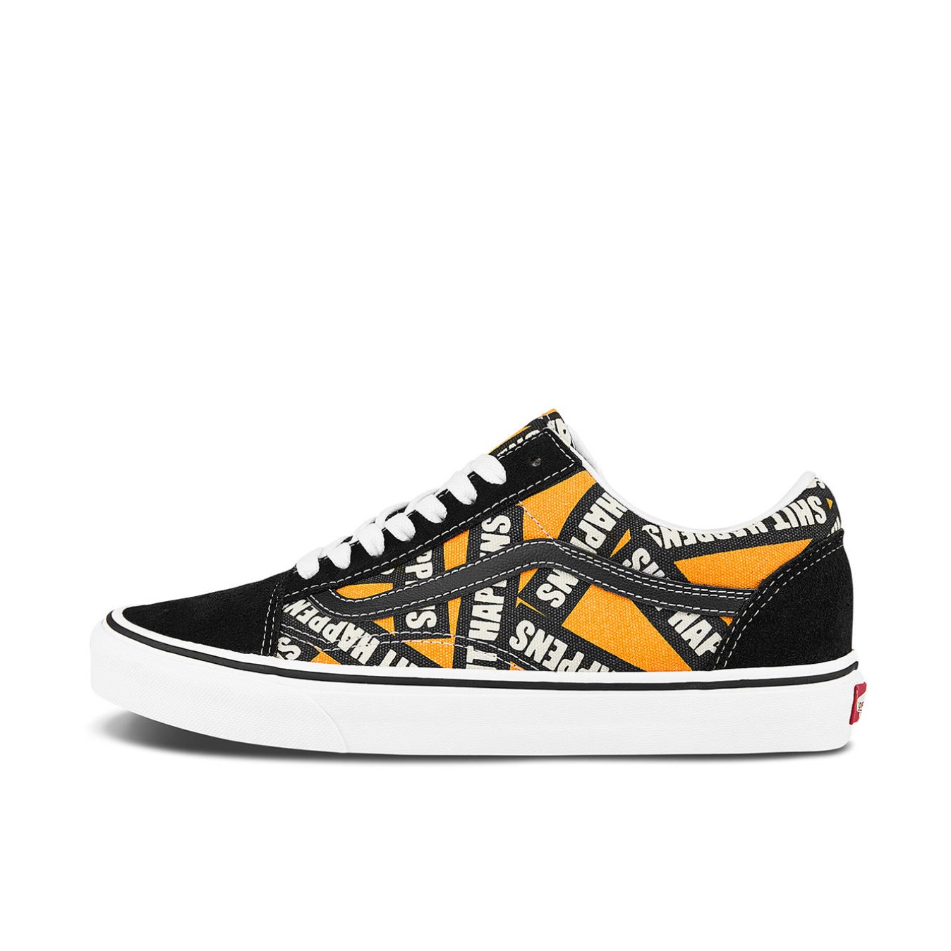 推荐商品：Vans/范斯 Old Skool 滑板鞋 板鞋 轻便防滑复古舒适经典 黑黄贴纸