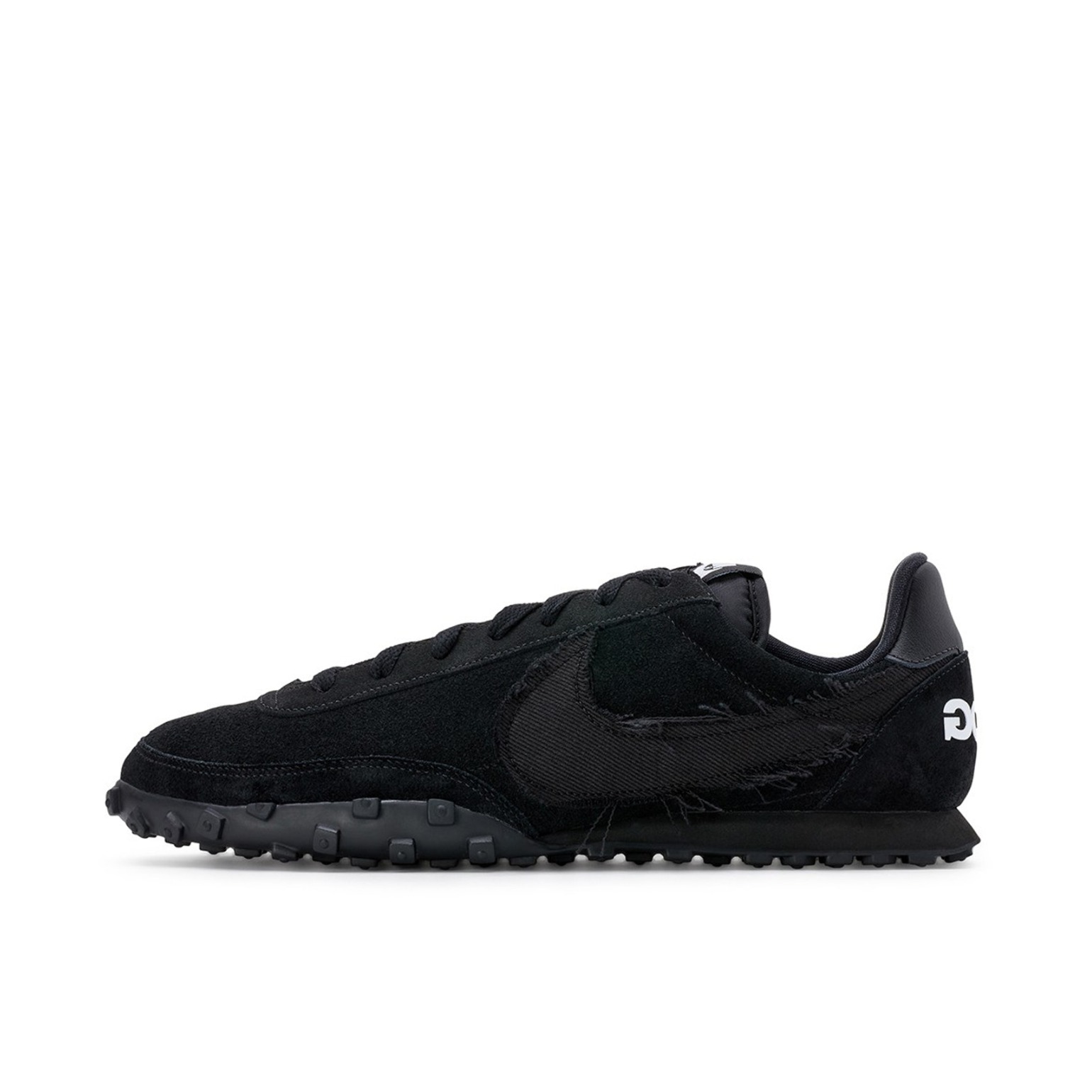 推荐商品：Nike Waffle Racer 跑鞋 防滑耐磨舒适透气织物运动绒面革 CDG联名/黑