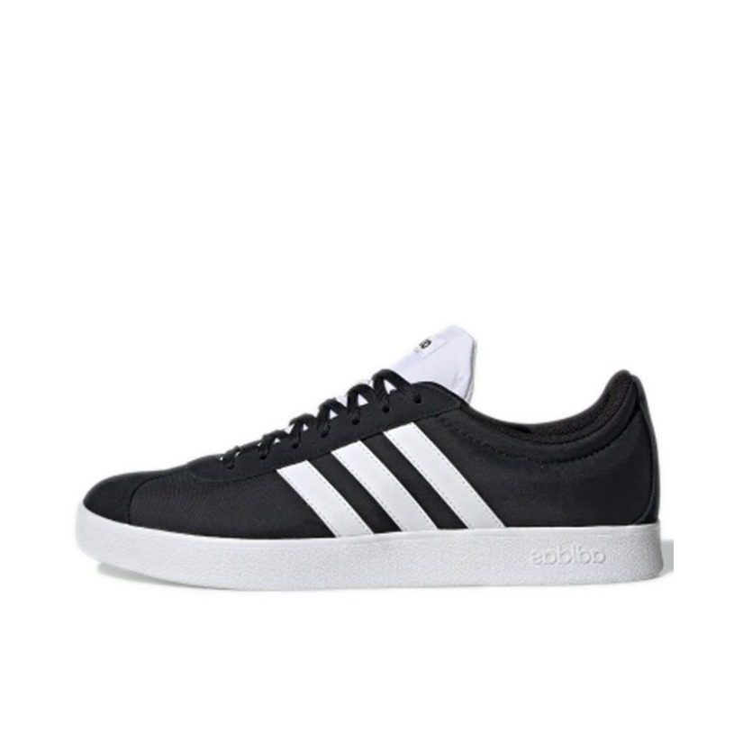 推荐商品：adidas VL Court 2.0 T头鞋 德训鞋 板鞋 百搭轻便复古防滑耐磨轻运动合成革圆头平跟 Black White 黑/白