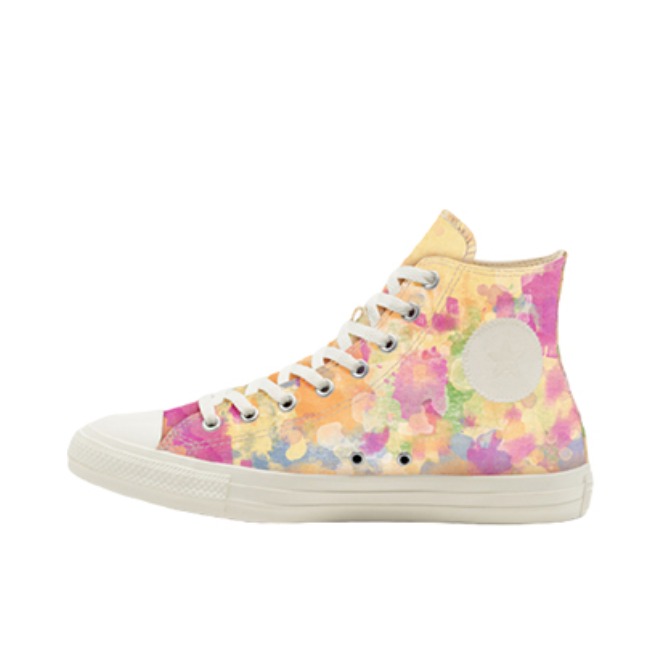 推荐商品：Converse/匡威 Chuck Taylor All Star 帆布鞋 常青款轻便防滑耐磨百搭复古圆头减震贴合高帮 水彩扎染/花卉Hi